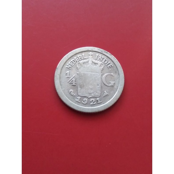 Koin Kuno 1/4 Gulden tahun 1921