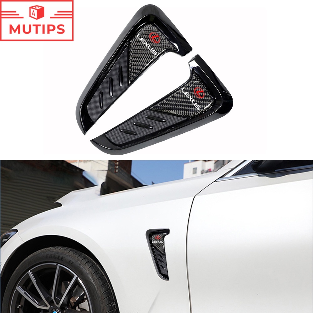 Lexus 2 Pcs Sticker Fender Samping Mobil Bentuk Hiu Bahan Serat Karbon Untuk rx 570 RX300 LX570 CT200H NX250 RX350 LX470 IS NX ES