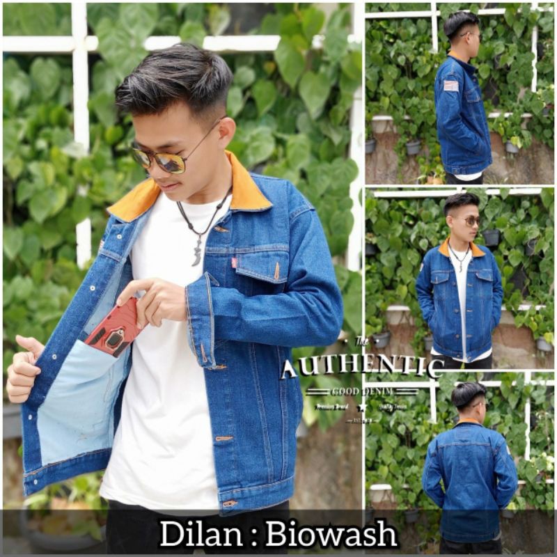 Jaket Jeans Denim &quot;Dilan 1990&quot; - Biru Muda / Bioblitz / Biru Tua / Dongker