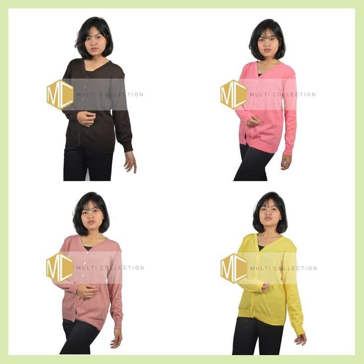 KARDIGAN RAJUT BAJU RAJUT KOREA SWEATER RAJUT WANITA - KUNING