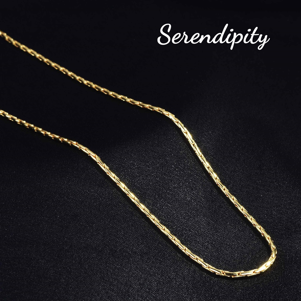 Goldkingdom Perhiasan Fashion 24K Bangkok Aksesoris Ready Stock Warna Terpisah Rantai Telanjang Serbaguna Ringan Kerah Mewah No Drop Double Gold Chain