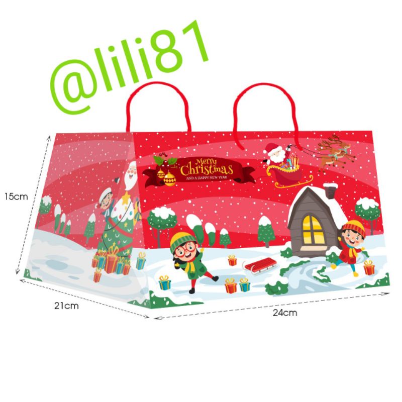 

READY STOCK PAPER BAG NATAL 24x21x15cm (5 pcs)