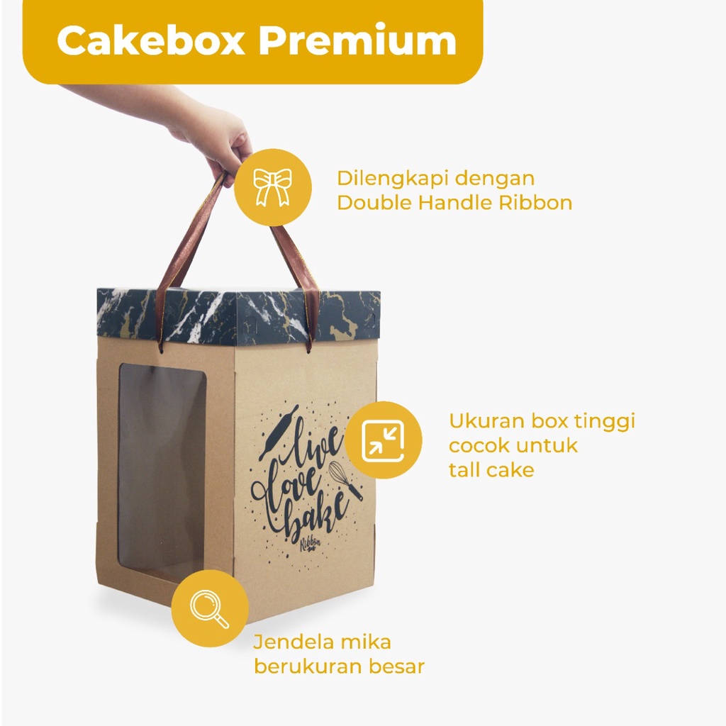 Cake Box/Packaging kue/kotak Kue/kemasan kue Ribbon Premium uk 30 cm by Tigerson Philti