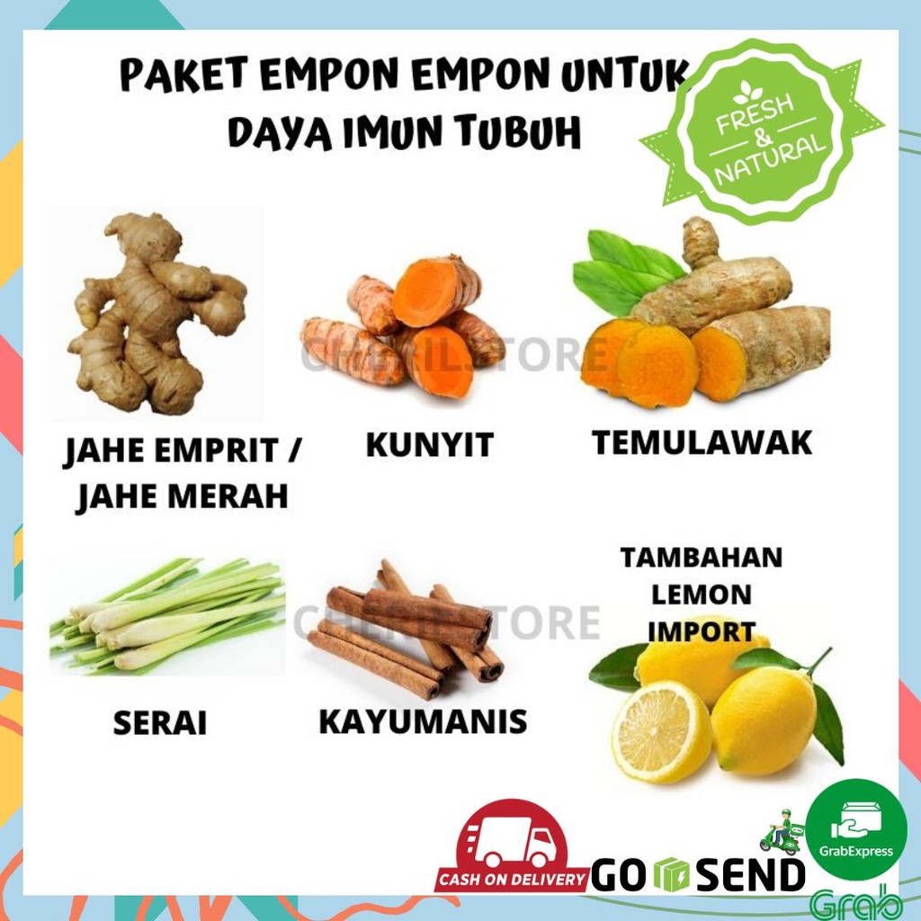 EMPON EMPON BERKHASIAT MENJAGA IMUN TUBUH CORONA JAHE MERAH EMPRIT KUNIR TEMULAWAK SERAI KAYUMANIS