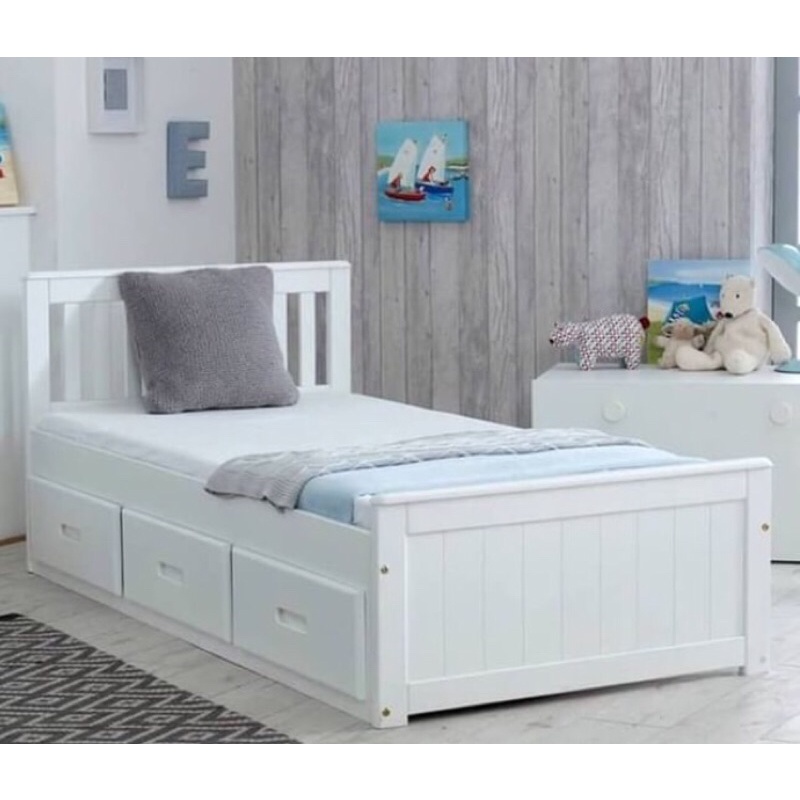 dipan kayu 3 laci uk 90x200