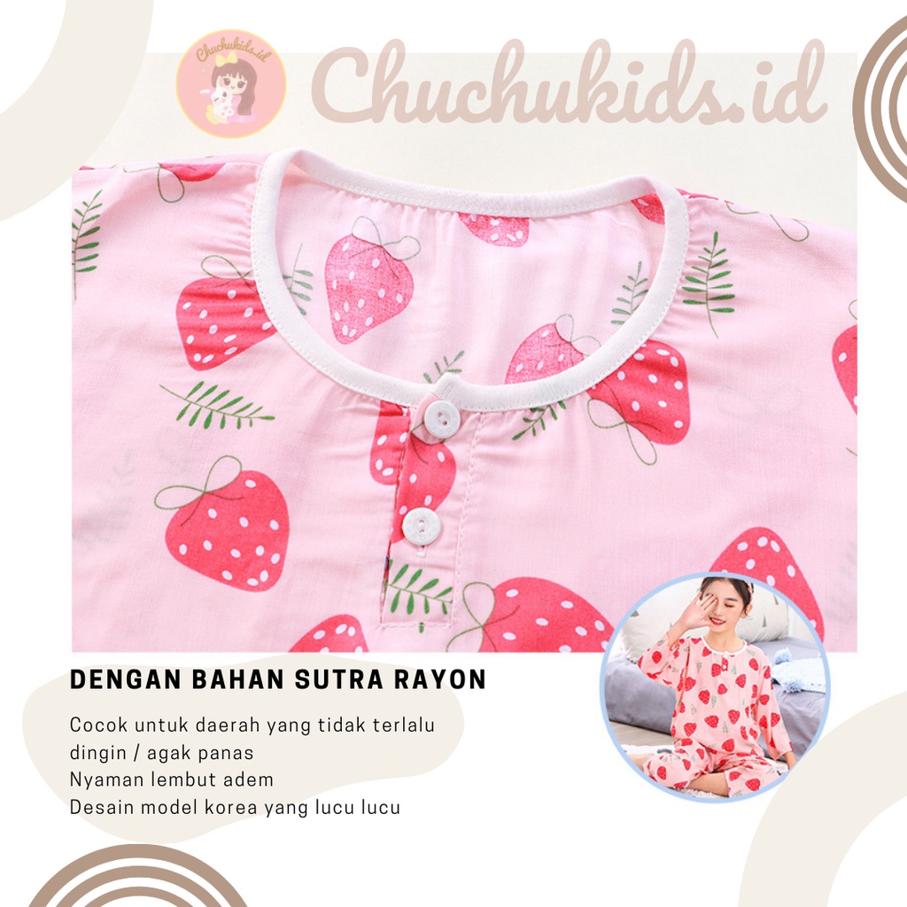 Baju tidur anak cowok cewek piyama Style Korea Terbaru Sehat Adem Pakaian Tidur Anak Bayi Katun Rayon Import