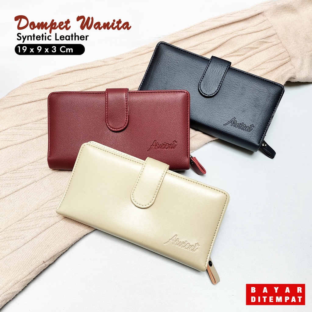 dompet panjang wanita kulit sintetis polos dompet wanita dompet kartu dan uang dompet panjang muat Hp wanita murah