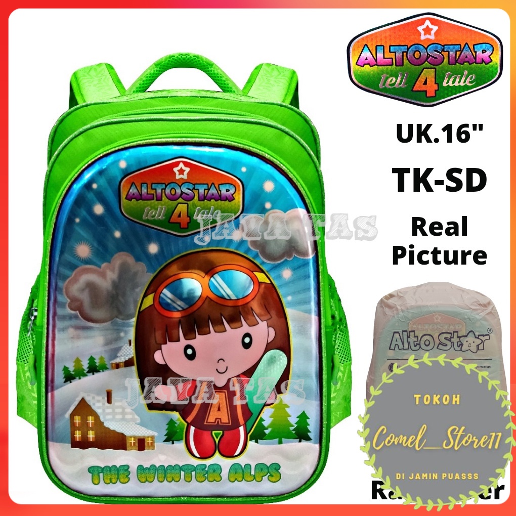 Tas Anak ALTO STAR ORIGINAL GREEN Tas Anak Sekolah TK / SD Tas Anak Perempuan Material Premium Anti 