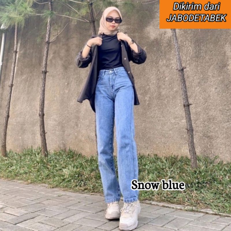 Celana Jeans Kulot Celana Panjang High Waist Kulot Wanita Celana Kulot Lipat Jeans Highwaist Pinggan