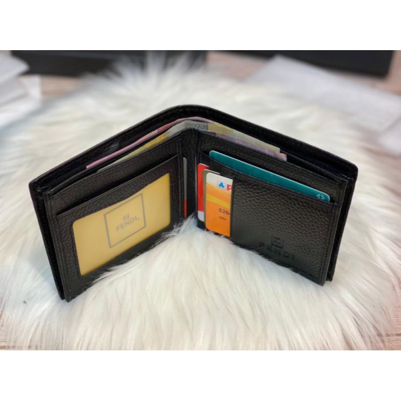 dompet lipat pendek kulit embos free box