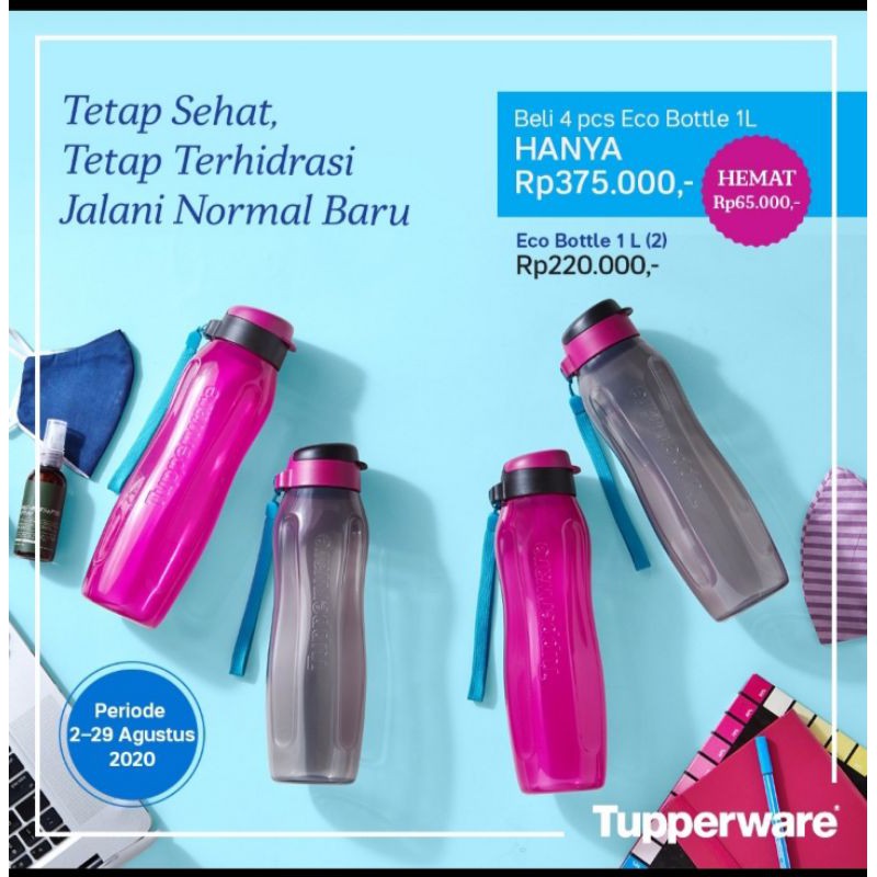 Botol minum 1 liter isi 2 pcs hk 220.000