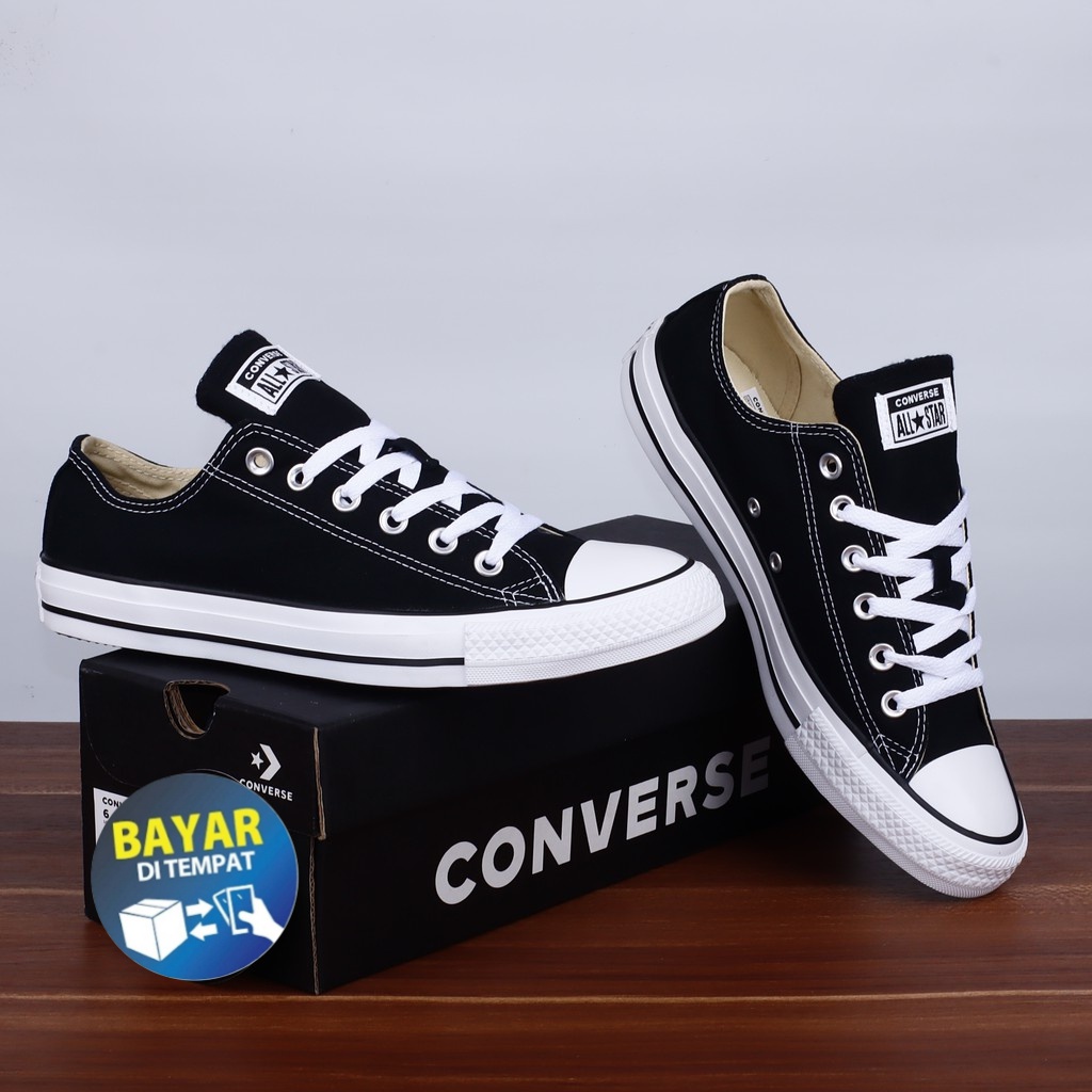 SEPATU CONVERSE ALL STAR LOW BLACK WHITE