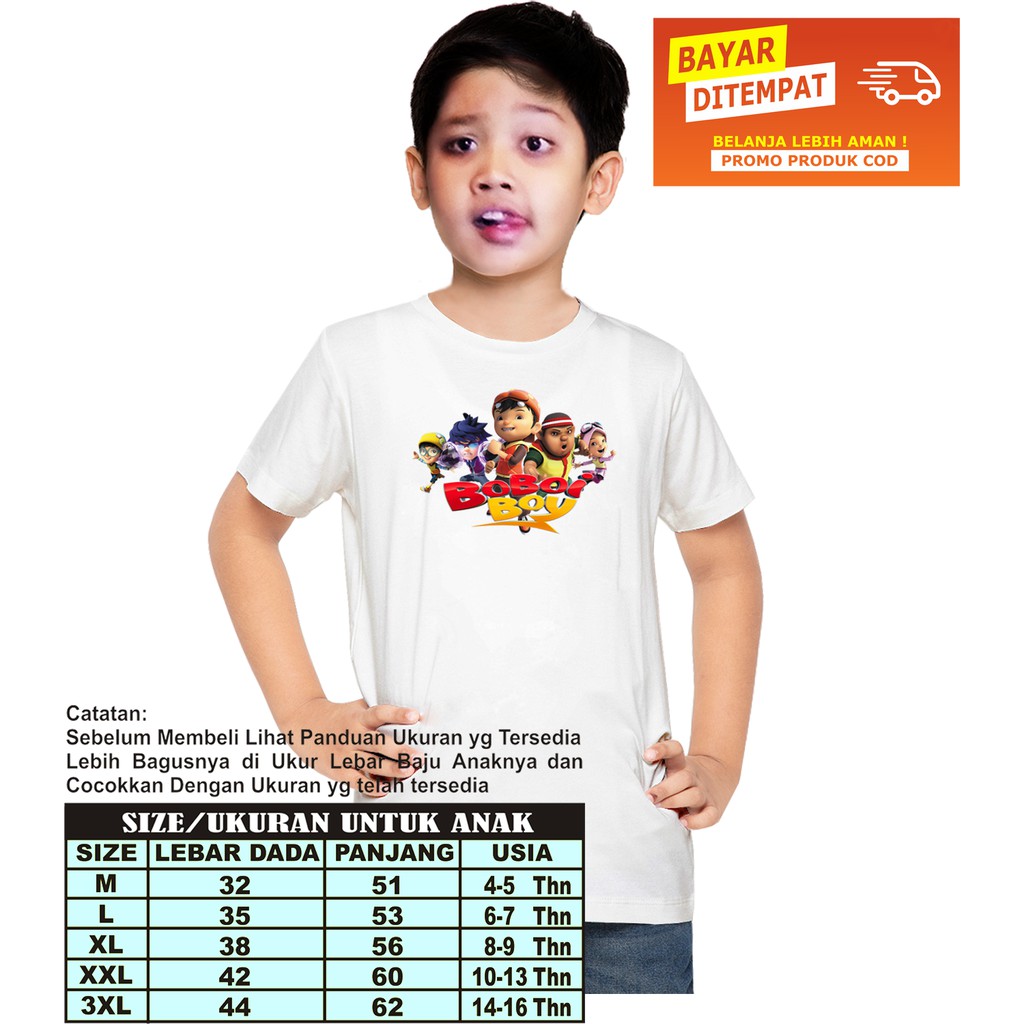 Baju Kaos Anak Laki-Laki/Perempuan BoboiBoyy Bahan Catton Combet 20S