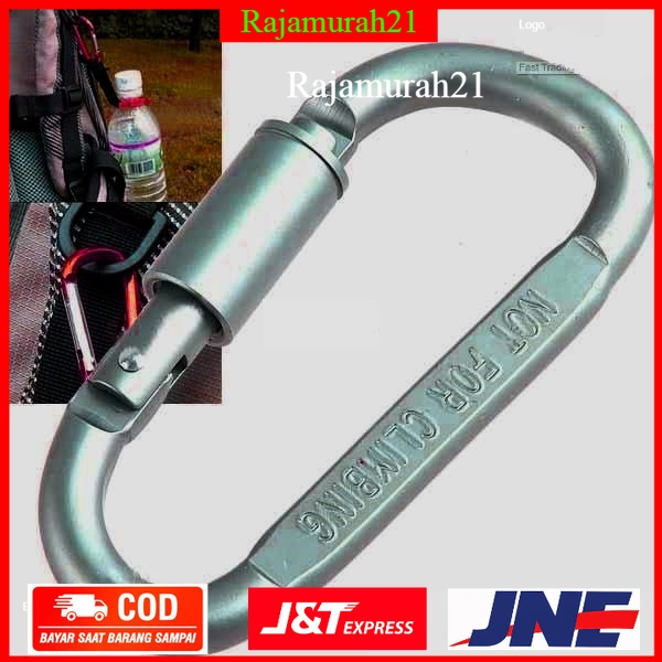 LIXADA Quickdraw Carabiner Gantungan Tas Aluminium - Silver