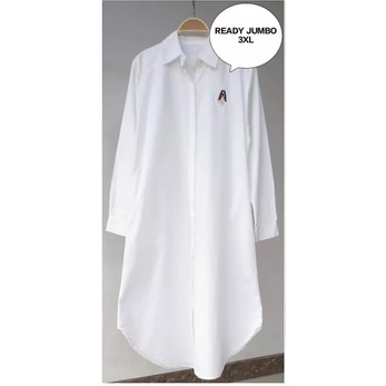 SPESIAL TUNIK  JUMBO PUTIH LOGO HUSH PUPPIES KATUN m / FASHION WANITA TUNIK PUTIH