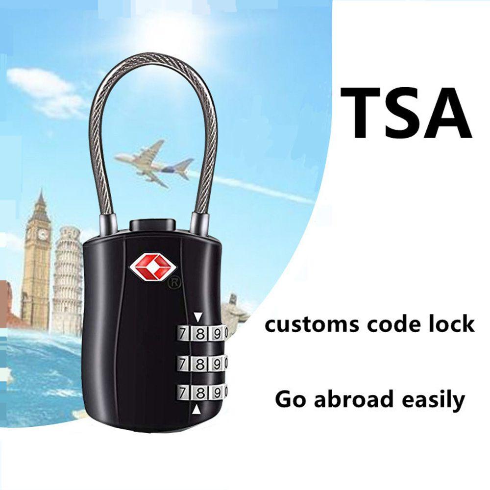 Suyo TSA Customs Lock Gembok Pengaman Pengaman Pengaman Pengaman Pengaman Koper Serbaguna 3digis TSA Steel Wire Lock