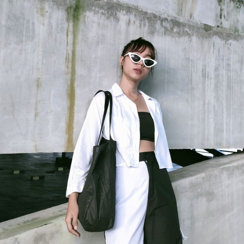 CASHA - ZEC OOTD Wanita Kemeja POPAY / Kemeja Crop Pocket / Kemeja Crop Casual / Kemeja Crop Polos T