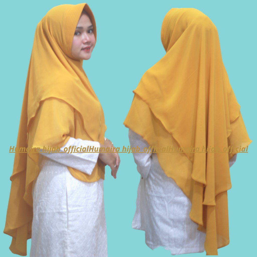 Jilbab Hijab instan Kerudung Bergo Khimar Instan Syari 2 Layer Anindya Ceruty Babydoll Jumbo Panjang