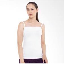 (TT XL) Tank Top Dewasa Tali Kecil UKURAN XL Daleman wanita Singlet Tengtop-PUTIH XL