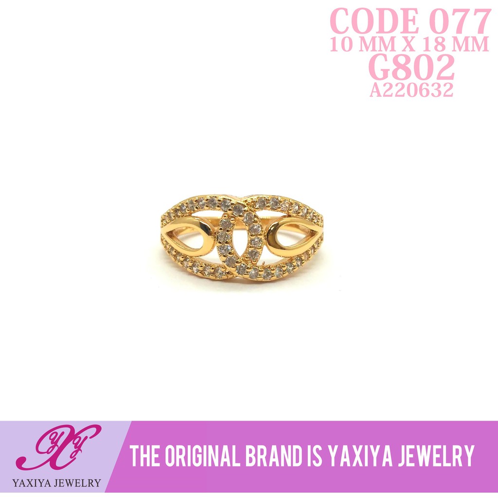 

Cincin Emas Permata Zircon Perhiasan Lapis Emas 18K Yaxiya Jewelry 077