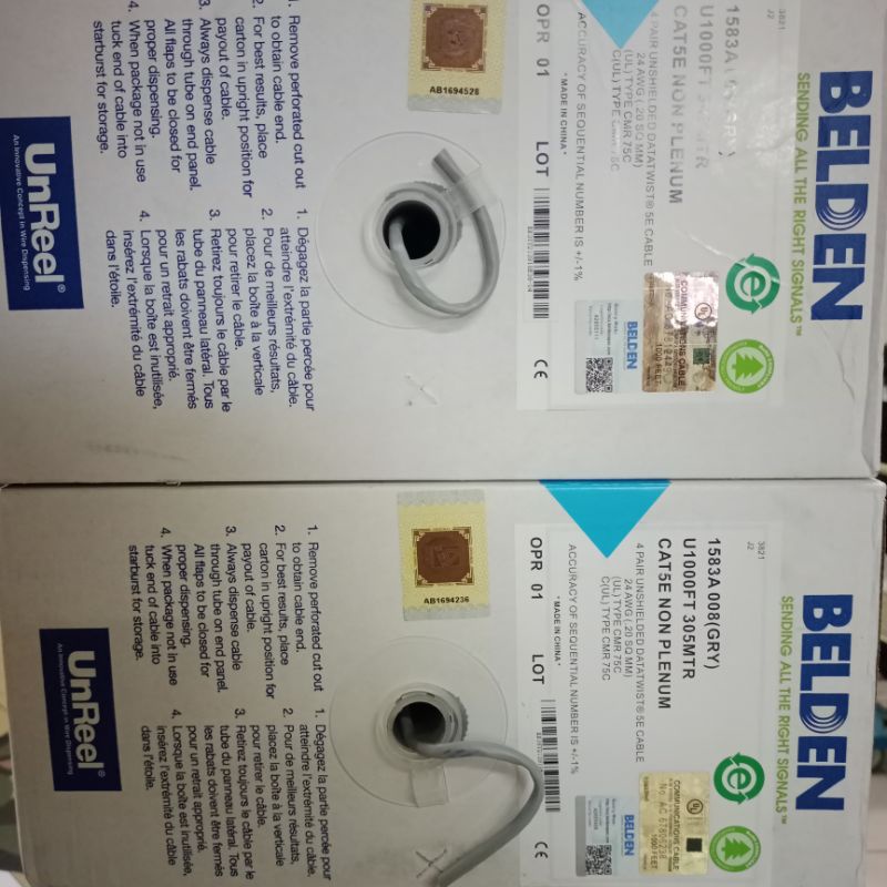 Kabel Belden USA Cat 5 Original Kabel Belden UTP Cat.5e ORIGINAL / BELDEN CAT.5E / BELDEN CAT5 / BELDEN UTP CAT5E