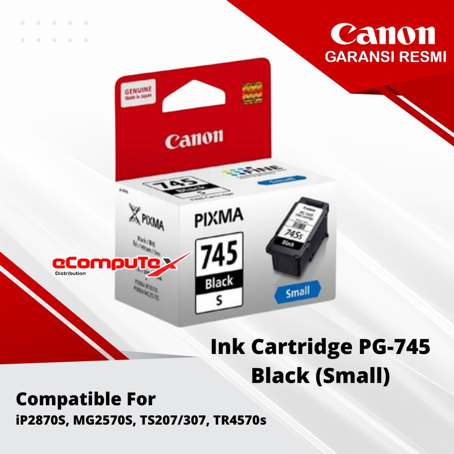 CARTRIDGE CANON PG 745 SMALL BLACK / CATRIDGE CANON PG745S SMALL HITAM GARANSI RESMI