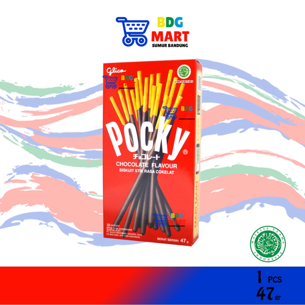 

BOX Pocky Chocolate Kue Biskuit Stik Lapis Krim Coklat Halal - 47gr