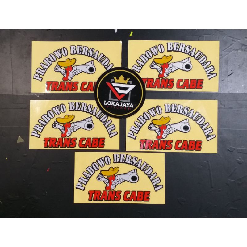 SCOTLET/STIKER TRANS CABE PRABOWO BERSAUDARA KACA PINTU BODY MOBIL