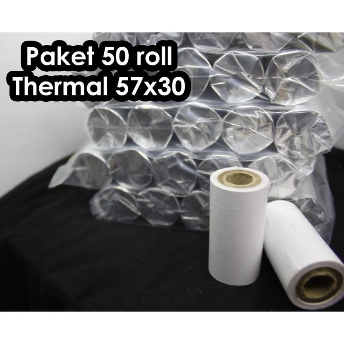 

Termal | 50 Roll Kertas Struk Thermal 57X30 Edc Printer Bluetooth Spots