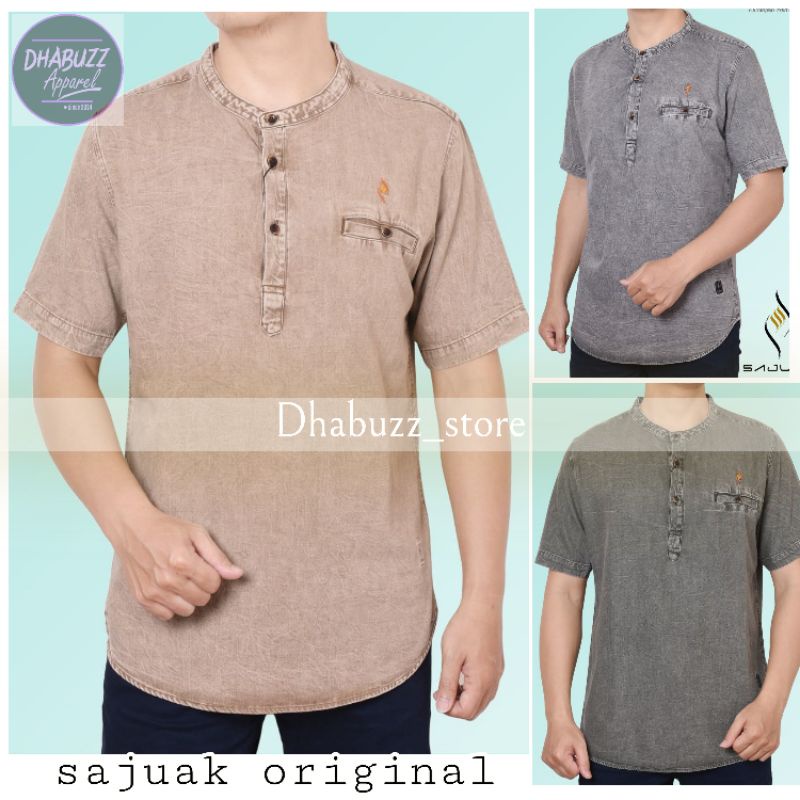 Sajuak Baju kemeja koko kemko pria lengan pendek new denim JF original terbaru by sajuak