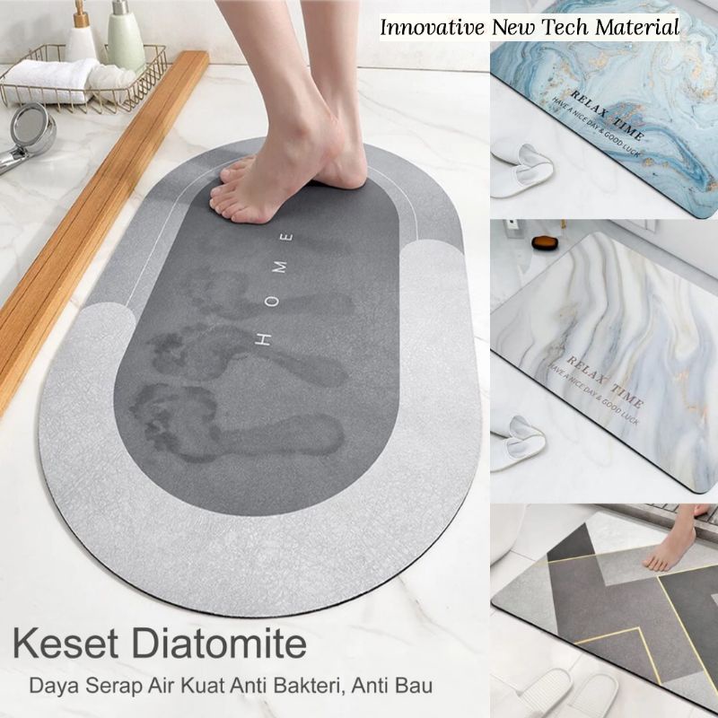 Keset diatomite Anti Basah Becek keset cepat Menyerap Air kamar mandi anti slip / keset magic mat batu anti bakteri tiktok