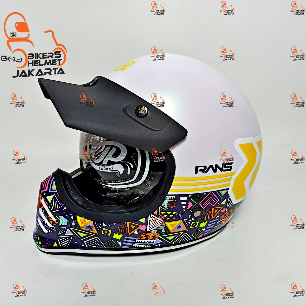 JPX HELM SIGNATURE JP RETRO NOHEA RANS PEARL WHITE FULL FACE RETRO