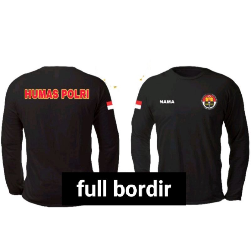 t-shirt humas Polri Kaos t-shirt humas Polri full bordir kaos humas Polri Kaos oblong humas Polri