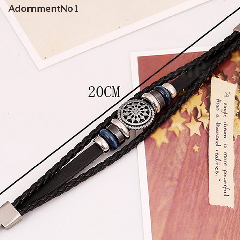 (AdornmentNo1) Gelang Tangan Kulit PU Motif Infinity Gaya Punk Vintage Untuk Pria / Wanita