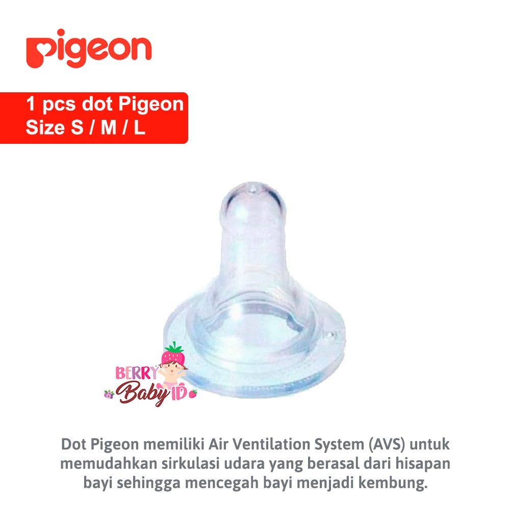 Pigeon Dot Eco Silicone Nipple Teat Silikon Botol Bayi Standard Size S M L Berry Mart