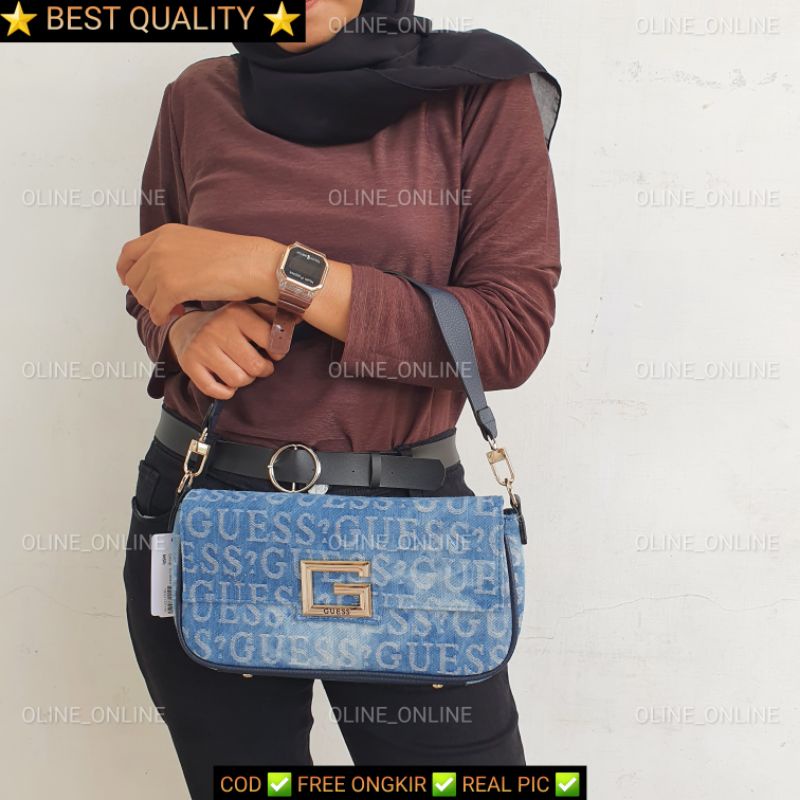 tas gs brightside ada tali panjang guess crossbody top handle multiway bag