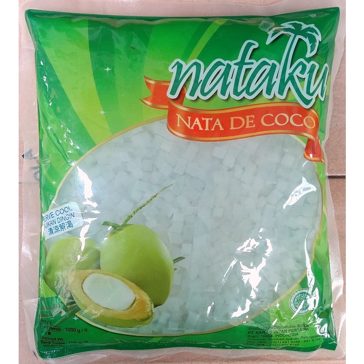 

Kara Nataku Nata De Coco 1 Kg – Sari Kelapa Mini 5 mm - Topping Minuman Boba