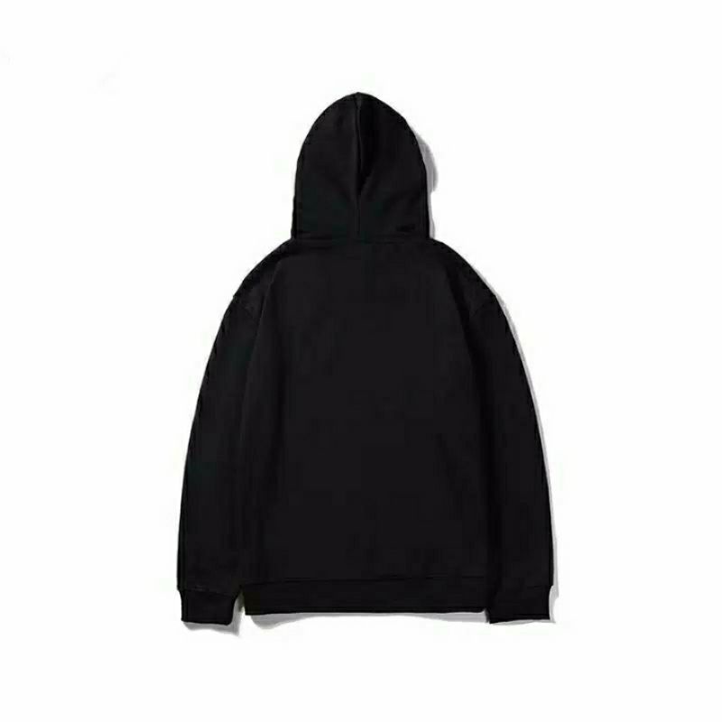 Hoodie BIG SIZE (S - 6XL) Jaket Sweater Loose Jumbo S M L XL XXL XXXL XXXXL XXXXXL Cotton Fleece Korean Street Style Hip Hop Pria Wanita Hitam Putih