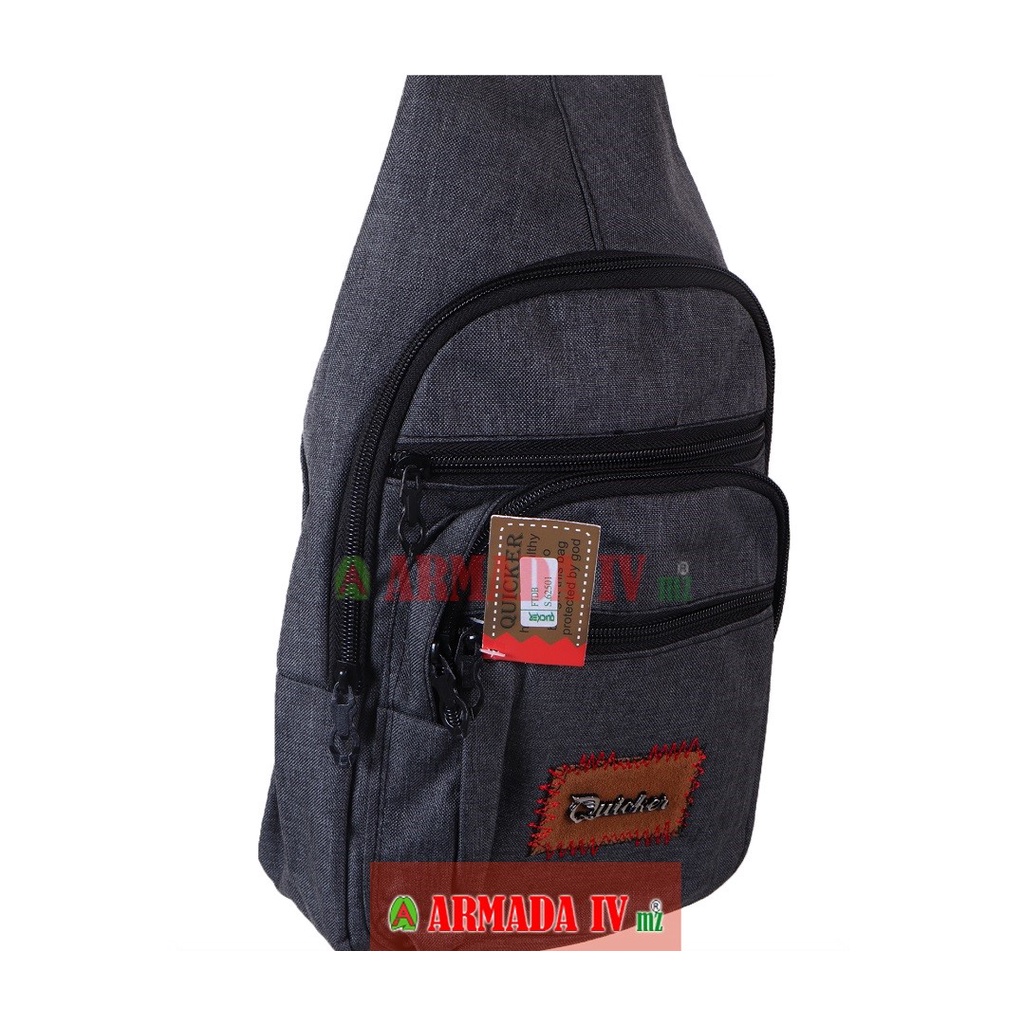 Tas Slempang Pria 62501Quicker Abu Tua Tas Slingbag