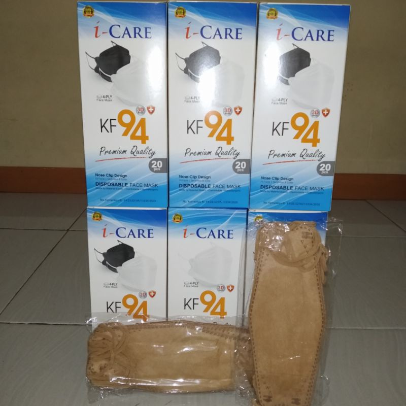 Masker Kf94 evo i-care isi10 pcs warna cokelat khaki