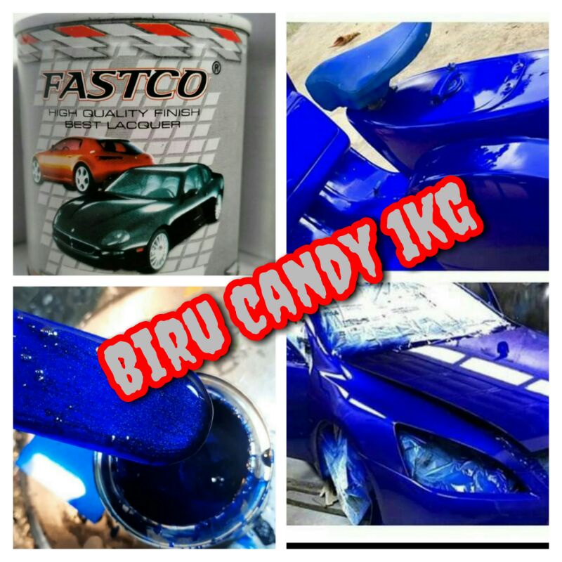 cat motor biru candy