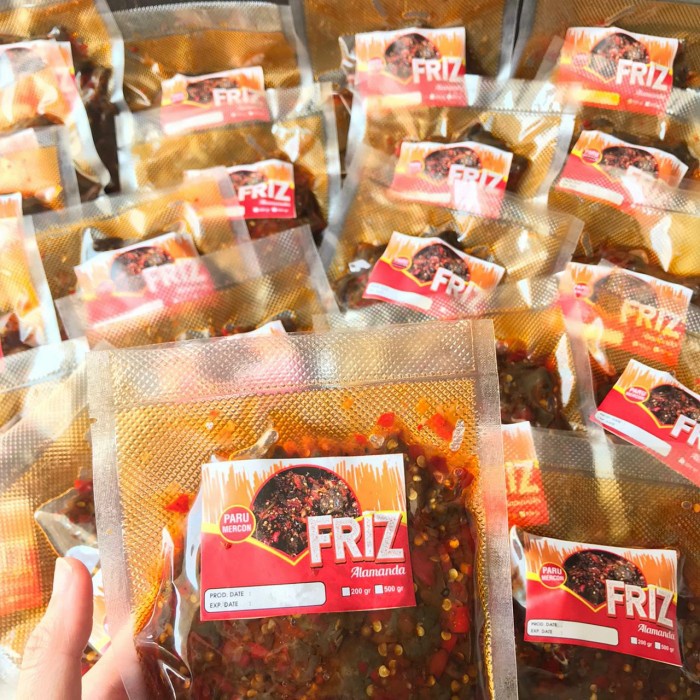 

- BARU Paru Mercon/paru pedas/paru batokok/sambal paru sapi Extra Pedas 200gr - Pedas, 200 gram