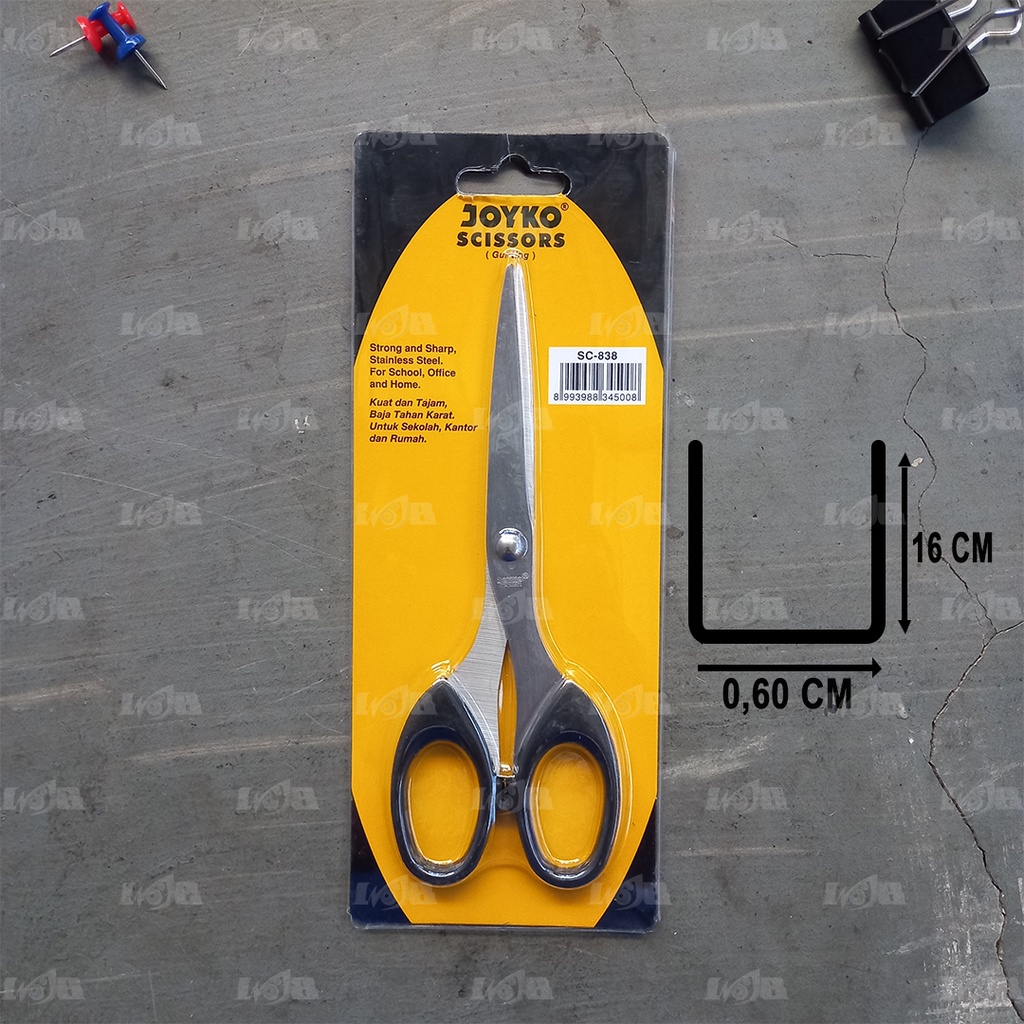 Joyko Gunting Sedang SC 838 Stainless Steel Scissors Pemotong Kertas Kain Multifungsi