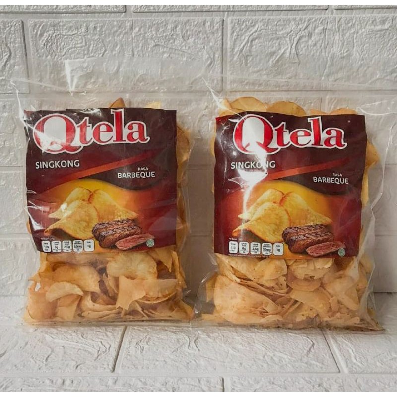 

Cemilan Qtela Keripik Singkong snack brand makanan ringan 250gr Griya Snack