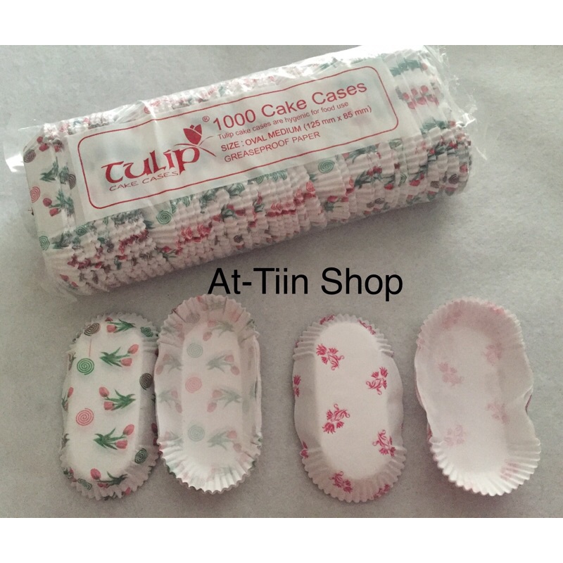 100 lembar PAPER CUP CASE OVAL MEDIUM/ KERTAS ALAS ROTI