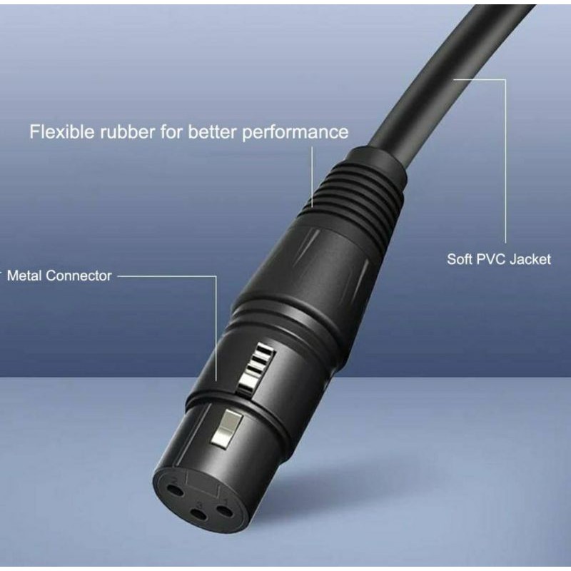 Kabel Mic Standar 1.8 Meter Canon XLR Female To Male Kabel Original