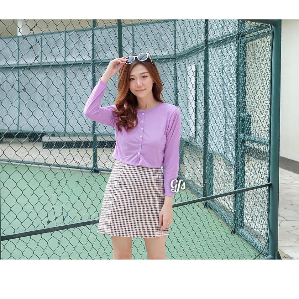 BEFAST - ZFS Atasan HARPER PANJANG / LEVINE BUTTON TOP / Atasan Wanita / Atasan Wanita Tangan Panjang &amp; Pendek / Kaos Crop Top Kekiniaan Remaja Wanita / Tshirt Crop Top Banyak Warna / Trendy / Terlaris / Kaos Kancing / OOTD Ala Style Korean