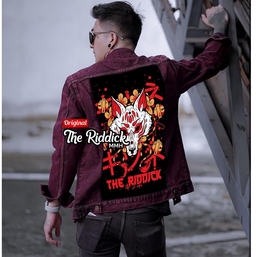 Jaket Jeans Pria Printing Jaket Jeans Pria Printing Gambar Belakang/Jacket Denim Jins Cowok Premium