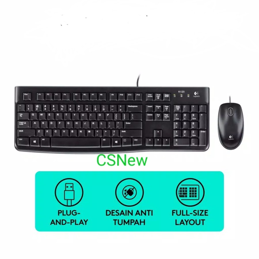 Logitech MK120 Combo Keyboard USB &amp; Mouse