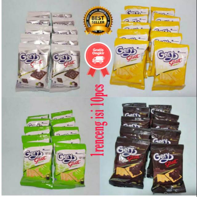 

GERY SALUUT MALKIST SWEETS CHEESE/MACHA LATTE/DARK CHOCO/CHOCOLATE COCONUT 1renceng isi 10pcs